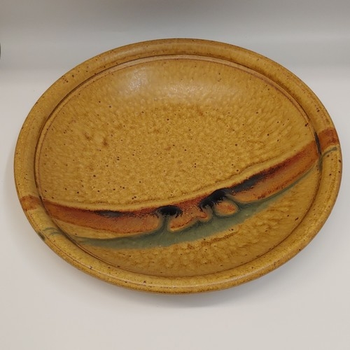 Click to view detail for #220701 Salad Bowl Yellow & Moss 13x2.75 $32
